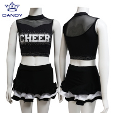 Oanpaste bern mouwleaze cheerleaderuniformen