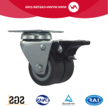 3 Inch Plate Swivel TPR Material With Brake small twin Caster