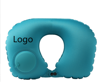 U-shaped inflatable travel pillow