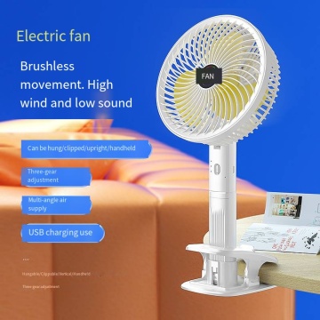 Five-Speed Desktop Fan with Multi-Angle Clamp, Portable Clip Fan for Home Use