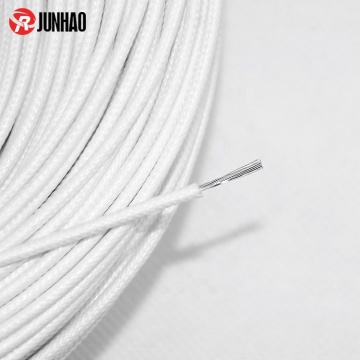Fil électrique isolé en fibre de verre tressé avec manche de couleur blanche et caoutchouc de silicone, 0,75 mm²