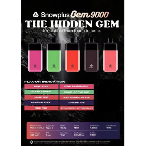 SnowPlus Gem 9000puffs Vape descartável