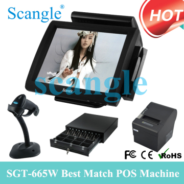 15" Stylish Touch POS with Customer Display Card Reader (SGT-665)
