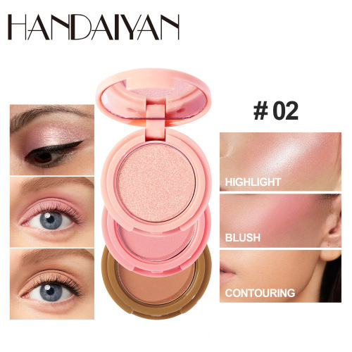 Vegan Makeup: HANDAIYAN Face 3-in-1 Highlight, Blush, Contour, and Bronzer Set