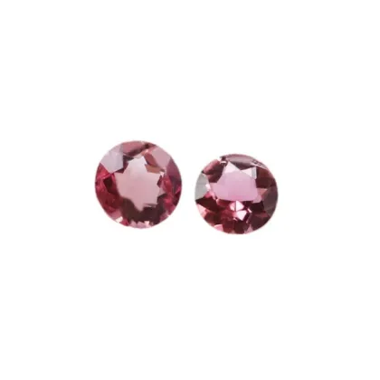 Natural Pink Tourmaline Round Diamond Cut Tourmaline Gems