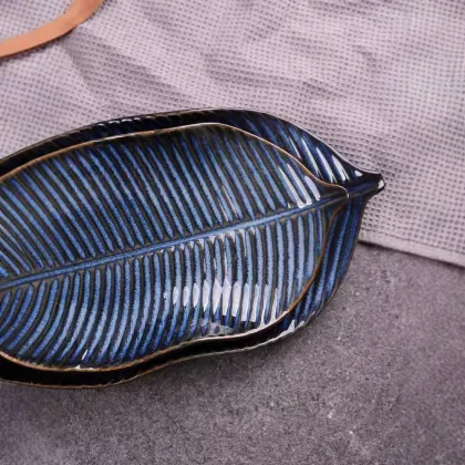 Nordic Banana Leaf Porcelain Tableware for Hotels and Restaurants