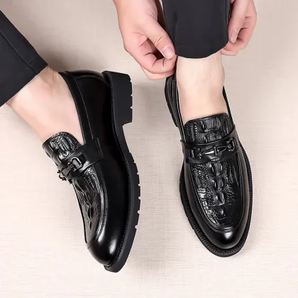 XY Latest Style Men's Black Wedding Shoes - Formal Leather footwear