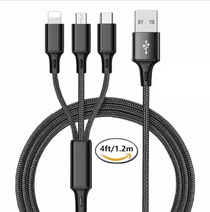Yijiashishang 3 in 1 usb cable fast charging 3-in-1 fast charging cable usb fast charging micro cable for iphone, micro, usb c