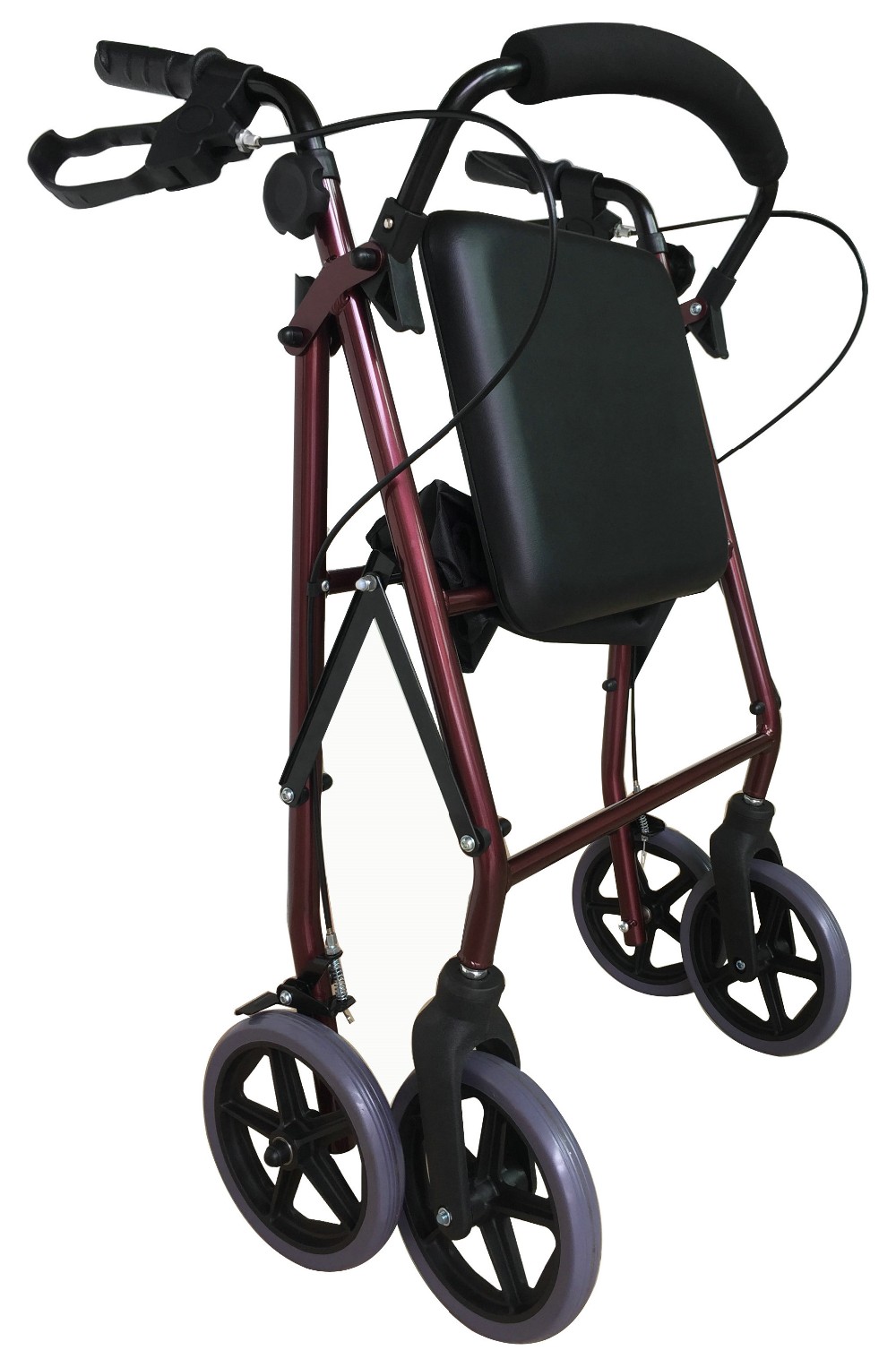 Foldable Aluminum Frame Rollator With Removable Back Support For Adults Tra044