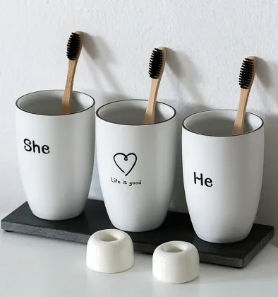 Customized Simple Household Ceramic Mouthwash Cup for Hotels