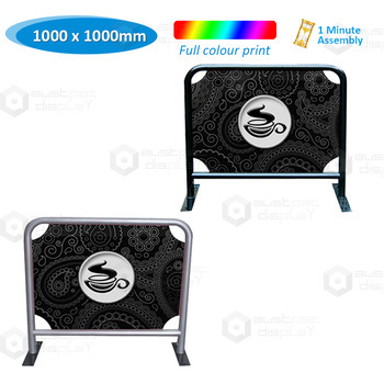 1x1m Cafe Barrier with Two Feet