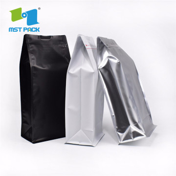 Embalaje de café de papel de aluminio de fondo plano de seguridad de grado