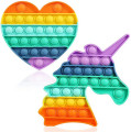 Пользовательские Unicorn Rainbow Push Pop Bubble Fidget игрушка
