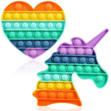 Personalizado Unicornio Rainbow Push Pop Bubble Bubble Fidget Toy