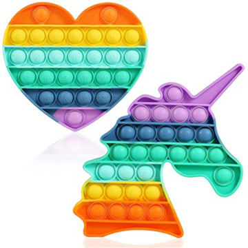 Personalizado Unicornio Rainbow Push Pop Bubble Bubble Fidget Toy