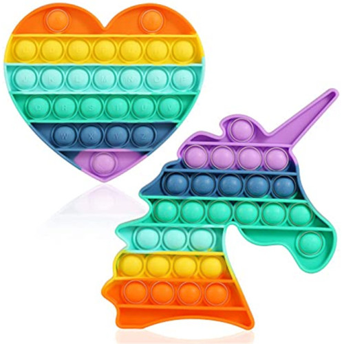 Niestandardowy jednorożec Rainbow Push Pop Bubble Fidget Toy