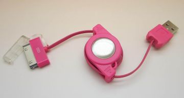 Iphone 4 / 4s Ipod Retractable Usb Cable High Speed Data Transfer Cables