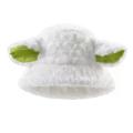 White lamb ears curly fluffy fisherman's hat