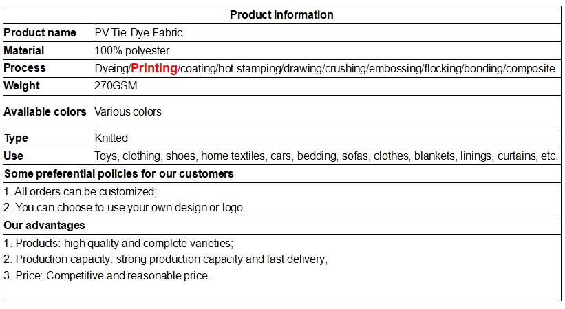 PV Tie Dye Fabric