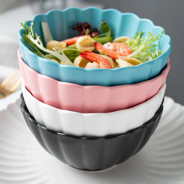 LEXI Simple Safety Ceramic Spiral Bowl - 4.5/6/8 Inch Round