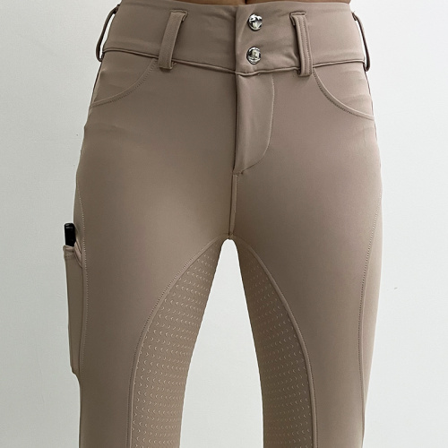 Zipper Button Breeches Women Equestrian Clothing