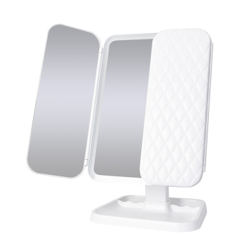 Customized High-Quality 360 Trifold Tabletop LED Vanity Mirror