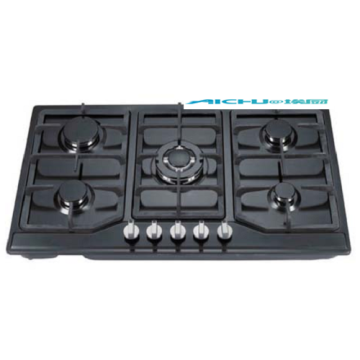 5 Burners Tempered Glass Black Homeused Gas Hob