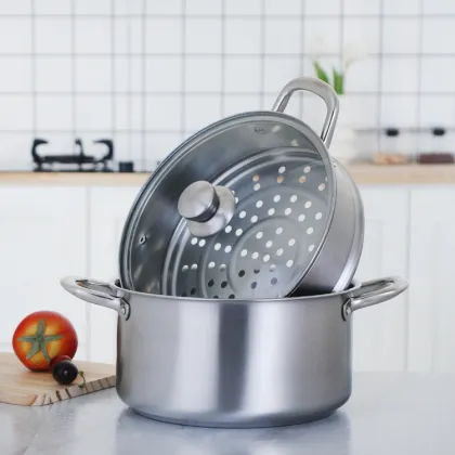 Double Layer Stainless Steel Food Steamer Pot