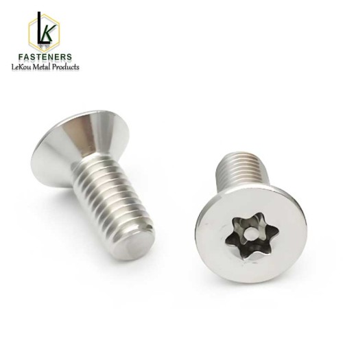 Плоскія шрубы з патаемнай галоўкай з нержавеючай сталі, устойлівыя да ўмяшання