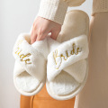 Custom Gold Sticked Logo Wedding Bride Pantoffeln