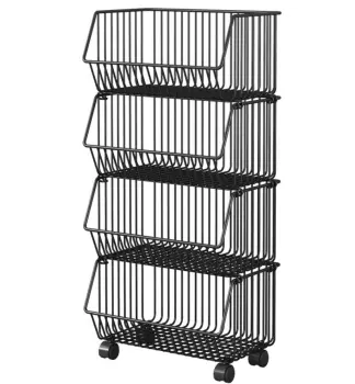 Stackable Metal Basket Kitchen Organizer Rotating Storage Rack