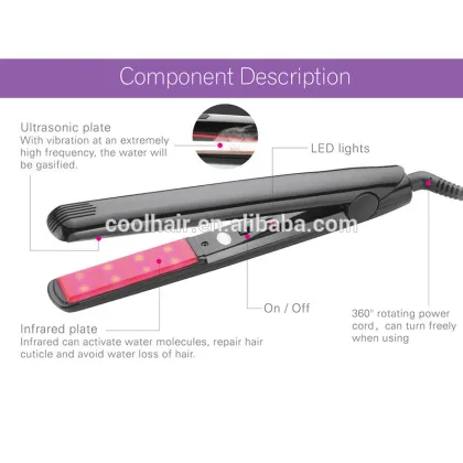 Ultrasonic infrared hair care iron with vibration plates private label available