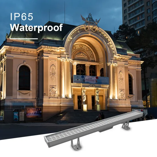 IP65 108W Dimmable Linear Flood Light with RF Remote Controller - RGB Color Changing Landscape Wall Washer Light