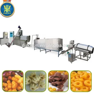 Puffing corn flakes snacks food making processing machine extruder