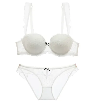 French Style Lace Padded Bra and Panty Set
