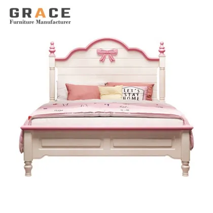 Princess Bed for Girls - Pink Kids Standard Children Bed