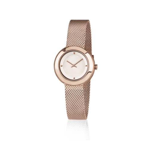 Rose Gold Relógios com Malha Strap para Lady