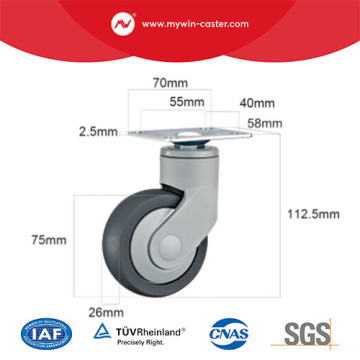125mm All Plastic Medical Top Plate Swivel Ball Bearing Casters