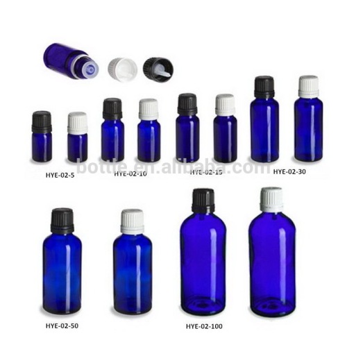 5ml 10ml 20ml 30ml 50ml 100ml Cobalt Blue Amber Green Clear European Glass Bottle With Tamper Evident Caps