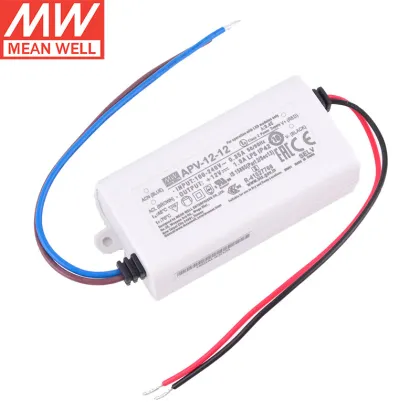 Meanwell APV Series Plastic Case IP42 Constant Voltage LED Drivers - APV-12-5, APV-12-12, APV-12-15, APV-12-24, LPC, LPV