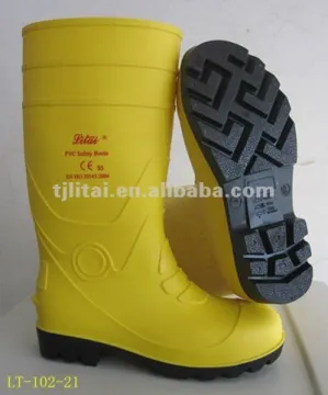 men pvc protective safety rain working boots with steel toe midsole