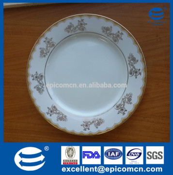 High Quality grace Wholesale restaurant dinner plate with gold printed