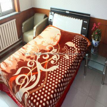 New designs printed and embossed raschel Korean blanket