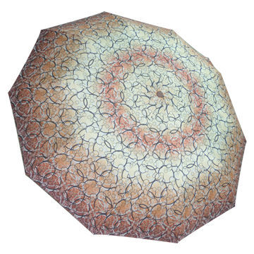 3 Folds Automatic Open and Close Umbrella for Rainy Days, Made of Heat Transfer Fabric, Nickel Frame