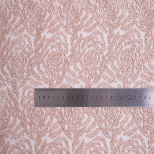 Newest Rose Flower Design Embroidery Fabric For Garment
