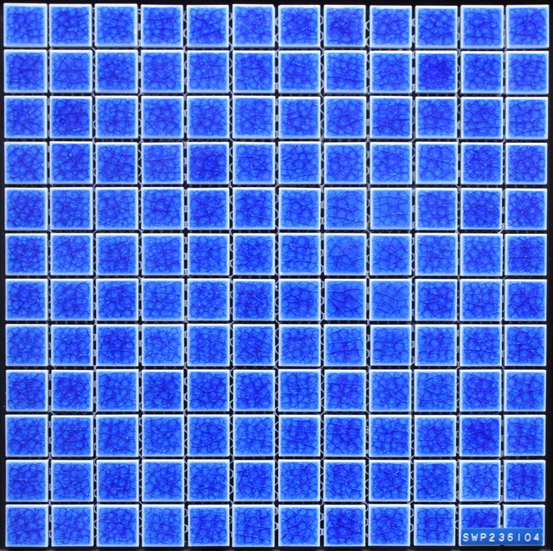 23x23mm Chip Blue Porcelain Pool Paving Mosaic