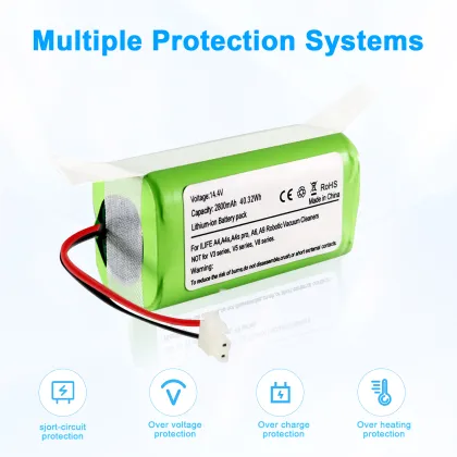 800mAh 14.4V Li-ion Battery for ILIFE A4S, A4S Pro, A6, A7, A9, V7s Plus Robot Vacuums