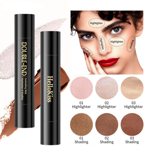 Charm Beauty: Dual-Head Highlighter and Contour Stick for Shimmering Make-up