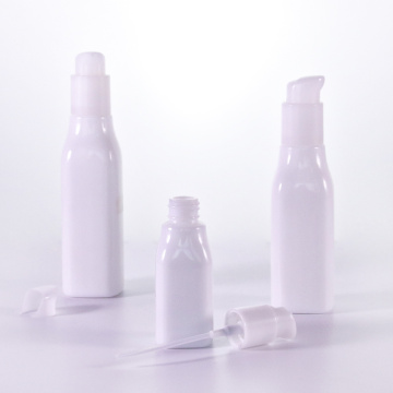 Opal quadratische weiße Lotionflasche mit weißen Pumpen