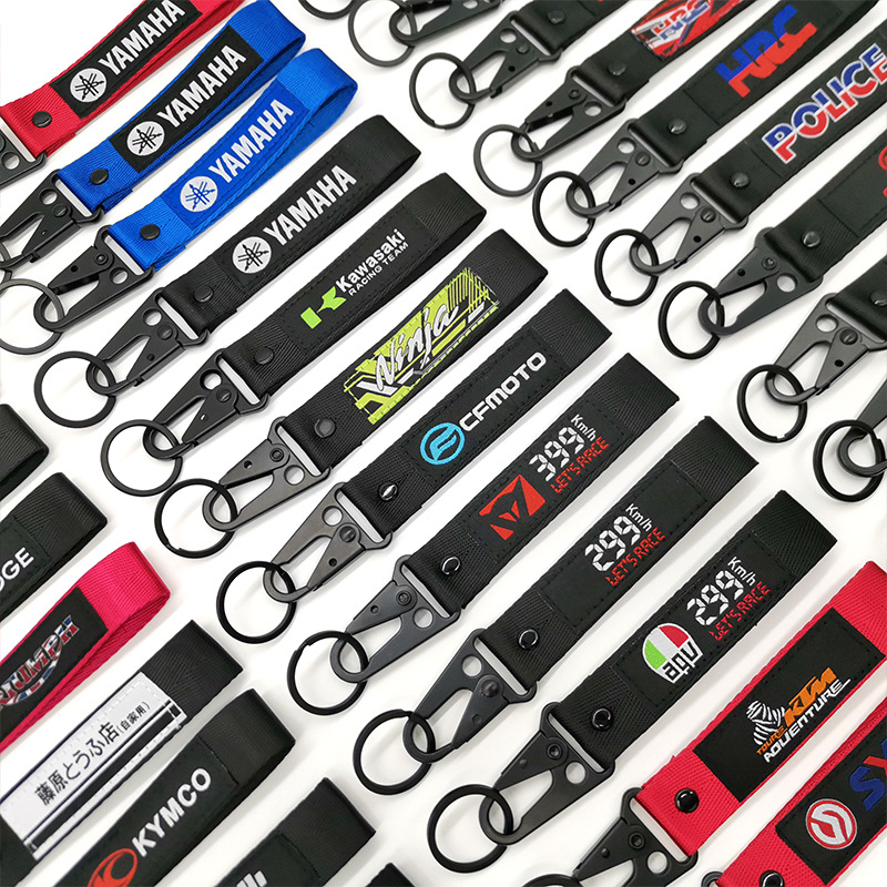 Luxury Nylon Winstlet Lanyard JDM Racing Car Keychain